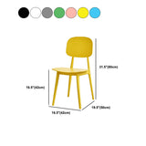 Scandinavian Open Back Dining Chair Plastic Armless Dining Side Chair