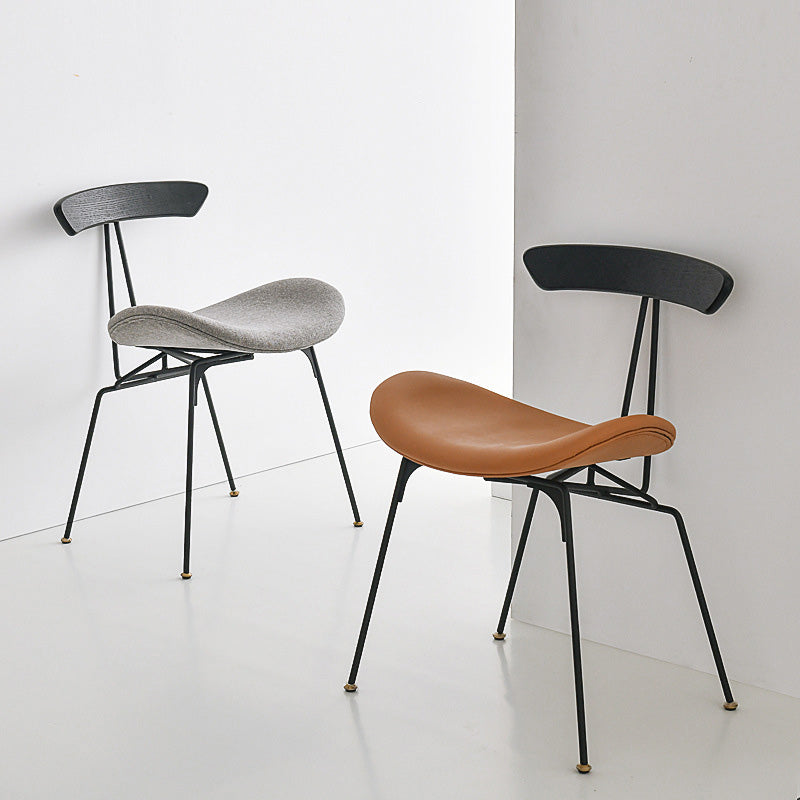 Black Iron Legs Dining Chairs Industrial Armless Dining Side Chair Clearhalo 'Dining Chairs' 'Dining Tables & Seating' 'dining_chair' 'furn' 'furn_dining_chair' 'Furniture' 'Kitchen & Dining Furniture' 5589770