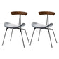 Black Iron Legs Dining Chairs Industrial Armless Dining Side Chair Gray 2 Piece Set Clearhalo 'Dining Chairs' 'Dining Tables & Seating' 'dining_chair' 'furn' 'furn_dining_chair' 'Furniture' 'Kitchen & Dining Furniture' 5589779
