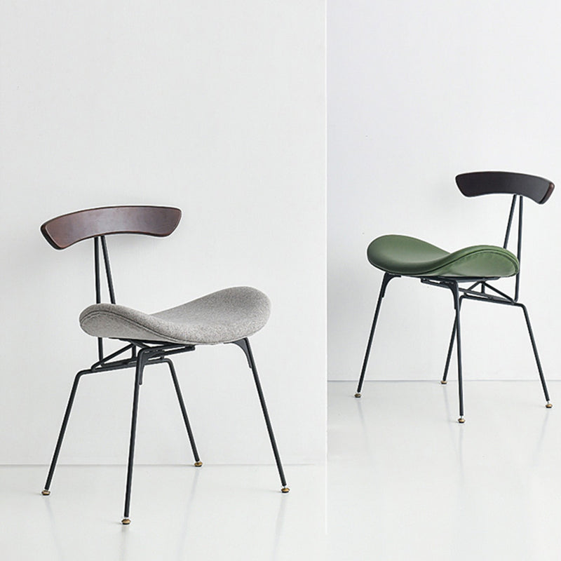 Black Iron Legs Dining Chairs Industrial Armless Dining Side Chair Clearhalo 'Dining Chairs' 'Dining Tables & Seating' 'dining_chair' 'furn' 'furn_dining_chair' 'Furniture' 'Kitchen & Dining Furniture' 5589782