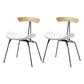 Black Iron Legs Dining Chairs Industrial Armless Dining Side Chair White 2 Piece Set Clearhalo 'Dining Chairs' 'Dining Tables & Seating' 'dining_chair' 'furn' 'furn_dining_chair' 'Furniture' 'Kitchen & Dining Furniture' 5589786
