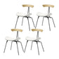 Black Iron Legs Dining Chairs Industrial Armless Dining Side Chair White 4 Piece Set Clearhalo 'Dining Chairs' 'Dining Tables & Seating' 'dining_chair' 'furn' 'furn_dining_chair' 'Furniture' 'Kitchen & Dining Furniture' 5589788