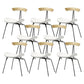 Black Iron Legs Dining Chairs Industrial Armless Dining Side Chair White 8 Piece Set Clearhalo 'Dining Chairs' 'Dining Tables & Seating' 'dining_chair' 'furn' 'furn_dining_chair' 'Furniture' 'Kitchen & Dining Furniture' 5589790