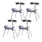 Black Iron Legs Dining Chairs Industrial Armless Dining Side Chair Blue 4 Piece Set Clearhalo 'Dining Chairs' 'Dining Tables & Seating' 'dining_chair' 'furn' 'furn_dining_chair' 'Furniture' 'Kitchen & Dining Furniture' 5589792