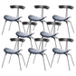 Black Iron Legs Dining Chairs Industrial Armless Dining Side Chair Blue 8 Piece Set Clearhalo 'Dining Chairs' 'Dining Tables & Seating' 'dining_chair' 'furn' 'furn_dining_chair' 'Furniture' 'Kitchen & Dining Furniture' 5589794