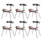 Black Iron Legs Dining Chairs Industrial Armless Dining Side Chair Brown 6 Piece Set Clearhalo 'Dining Chairs' 'Dining Tables & Seating' 'dining_chair' 'furn' 'furn_dining_chair' 'Furniture' 'Kitchen & Dining Furniture' 5589797