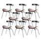 Black Iron Legs Dining Chairs Industrial Armless Dining Side Chair Brown 8 Piece Set Clearhalo 'Dining Chairs' 'Dining Tables & Seating' 'dining_chair' 'furn' 'furn_dining_chair' 'Furniture' 'Kitchen & Dining Furniture' 5589798