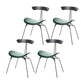 Black Iron Legs Dining Chairs Industrial Armless Dining Side Chair Dark Green 4 Piece Set Clearhalo 'Dining Chairs' 'Dining Tables & Seating' 'dining_chair' 'furn' 'furn_dining_chair' 'Furniture' 'Kitchen & Dining Furniture' 5589800