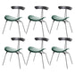 Black Iron Legs Dining Chairs Industrial Armless Dining Side Chair Dark Green 6 Piece Set Clearhalo 'Dining Chairs' 'Dining Tables & Seating' 'dining_chair' 'furn' 'furn_dining_chair' 'Furniture' 'Kitchen & Dining Furniture' 5589801