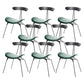 Black Iron Legs Dining Chairs Industrial Armless Dining Side Chair Dark Green 8 Piece Set Clearhalo 'Dining Chairs' 'Dining Tables & Seating' 'dining_chair' 'furn' 'furn_dining_chair' 'Furniture' 'Kitchen & Dining Furniture' 5589802