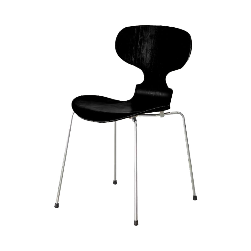 Stackable Armless Dining Chairs Contemporary Low Back Dining Side Chair Black 1 Piece Clearhalo 'Dining Chairs' 'Dining Tables & Seating' 'dining_chair' 'furn' 'furn_dining_chair' 'Furniture' 'Kitchen & Dining Furniture' 5589908