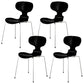 Stackable Armless Dining Chairs Contemporary Low Back Dining Side Chair Black 4 Piece Set Clearhalo 'Dining Chairs' 'Dining Tables & Seating' 'dining_chair' 'furn' 'furn_dining_chair' 'Furniture' 'Kitchen & Dining Furniture' 5589911