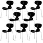 Stackable Armless Dining Chairs Contemporary Low Back Dining Side Chair Black 8 Piece Set Clearhalo 'Dining Chairs' 'Dining Tables & Seating' 'dining_chair' 'furn' 'furn_dining_chair' 'Furniture' 'Kitchen & Dining Furniture' 5589915