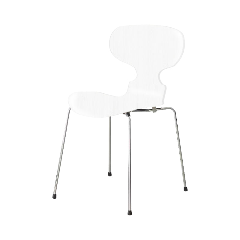 Stackable Armless Dining Chairs Contemporary Low Back Dining Side Chair White 1 Piece Clearhalo 'Dining Chairs' 'Dining Tables & Seating' 'dining_chair' 'furn' 'furn_dining_chair' 'Furniture' 'Kitchen & Dining Furniture' 5589917