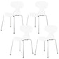 Stackable Armless Dining Chairs Contemporary Low Back Dining Side Chair White 4 Piece Set Clearhalo 'Dining Chairs' 'Dining Tables & Seating' 'dining_chair' 'furn' 'furn_dining_chair' 'Furniture' 'Kitchen & Dining Furniture' 5589922