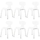 Stackable Armless Dining Chairs Contemporary Low Back Dining Side Chair White 6 Piece Set Clearhalo 'Dining Chairs' 'Dining Tables & Seating' 'dining_chair' 'furn' 'furn_dining_chair' 'Furniture' 'Kitchen & Dining Furniture' 5589924