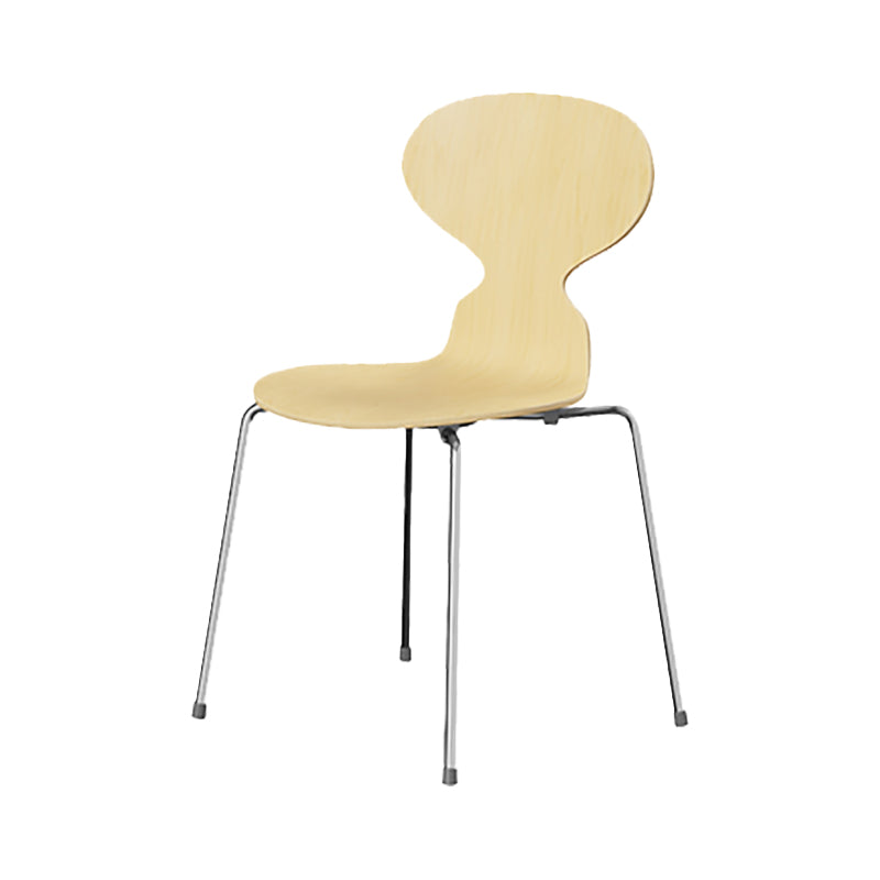 Stackable Armless Dining Chairs Contemporary Low Back Dining Side Chair Wood 1 Piece Clearhalo 'Dining Chairs' 'Dining Tables & Seating' 'dining_chair' 'furn' 'furn_dining_chair' 'Furniture' 'Kitchen & Dining Furniture' 5589927