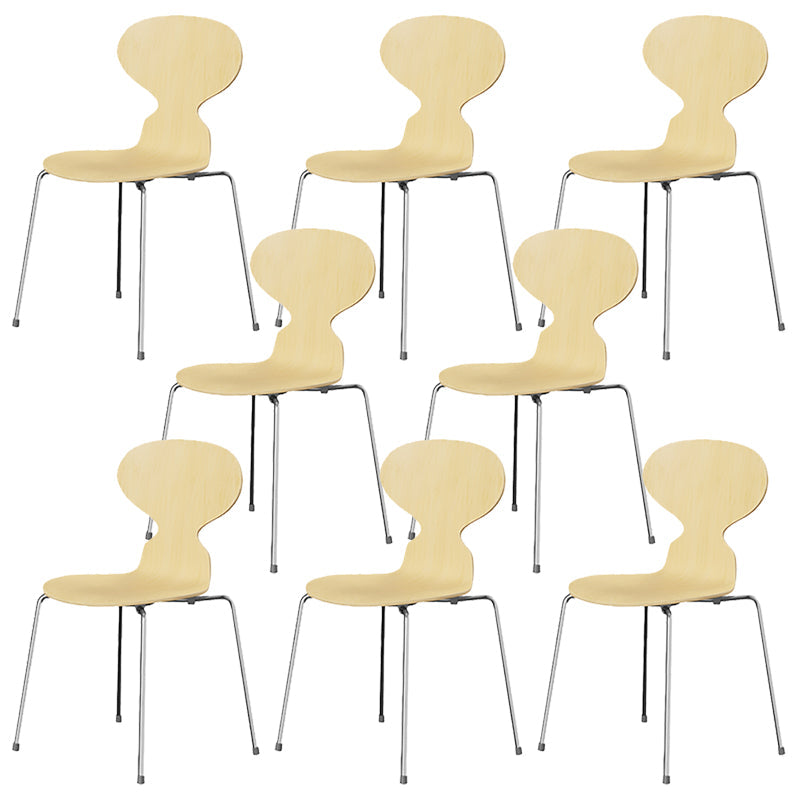 Stackable Armless Dining Chairs Contemporary Low Back Dining Side Chair Wood 8 Piece Set Clearhalo 'Dining Chairs' 'Dining Tables & Seating' 'dining_chair' 'furn' 'furn_dining_chair' 'Furniture' 'Kitchen & Dining Furniture' 5589934
