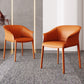 Contemporary Arm Dining Chairs Faux Leather Low Back Dining Side Chair