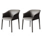 Contemporary Arm Dining Chairs Faux Leather Low Back Dining Side Chair