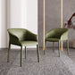 Contemporary Arm Dining Chairs Faux Leather Low Back Dining Side Chair