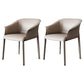 Contemporary Arm Dining Chairs Faux Leather Low Back Dining Side Chair