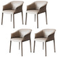 Contemporary Arm Dining Chairs Faux Leather Low Back Dining Side Chair