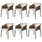 Contemporary Arm Dining Chairs Faux Leather Low Back Dining Side Chair