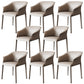 Contemporary Arm Dining Chairs Faux Leather Low Back Dining Side Chair