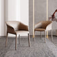 Contemporary Arm Dining Chairs Faux Leather Low Back Dining Side Chair