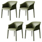 Contemporary Arm Dining Chairs Faux Leather Low Back Dining Side Chair
