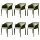 Contemporary Arm Dining Chairs Faux Leather Low Back Dining Side Chair