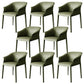 Contemporary Arm Dining Chairs Faux Leather Low Back Dining Side Chair