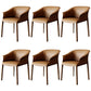 Contemporary Arm Dining Chairs Faux Leather Low Back Dining Side Chair