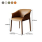 Contemporary Arm Dining Chairs Faux Leather Low Back Dining Side Chair
