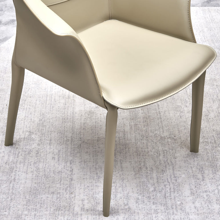 Faux Leather Dining Arm Chair Upholstered Dining Accent Chair