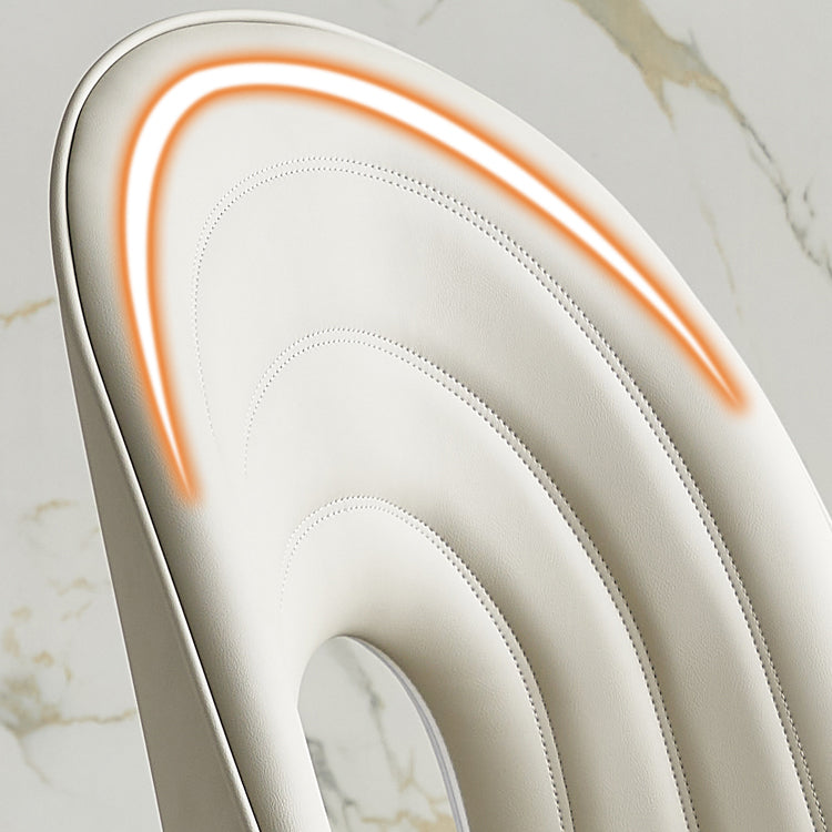 Contemporary Armless Dining Chairs Faux Leather Open Back Dining Side Chair