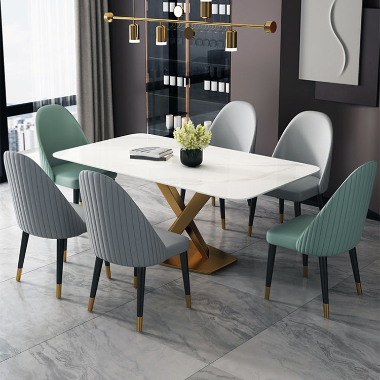 Green and Gray Dining Chairs Glam Style Parsons Dining Side Chair
