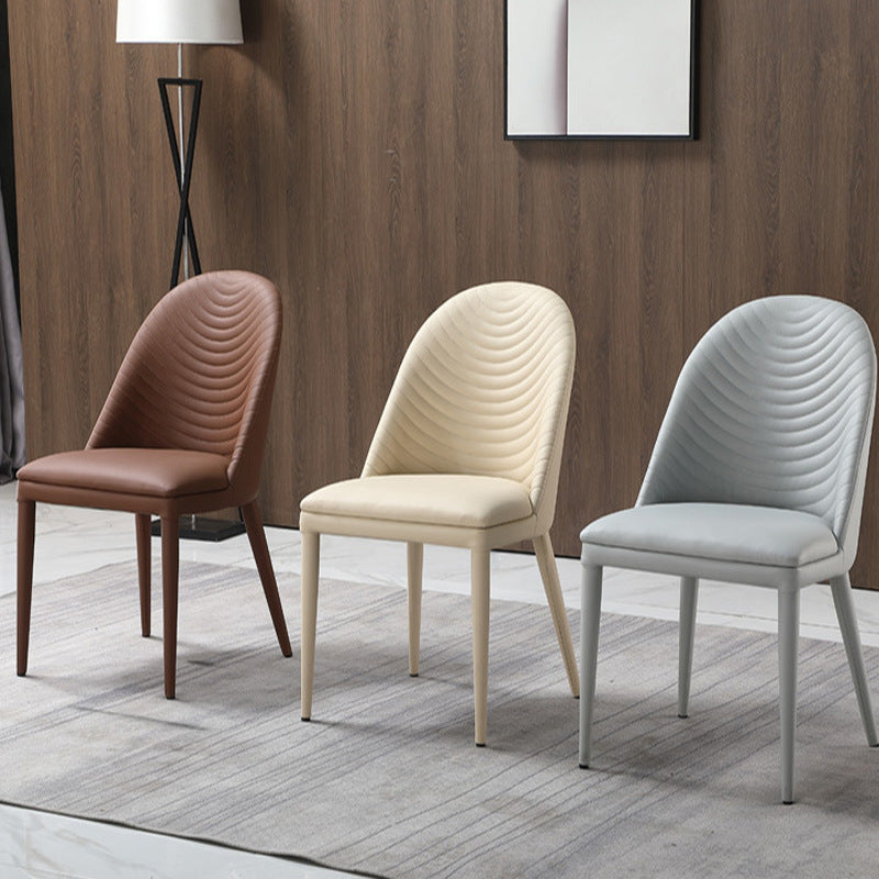 Silla de comedor con tapicería acento de comedor de cuero sintético
