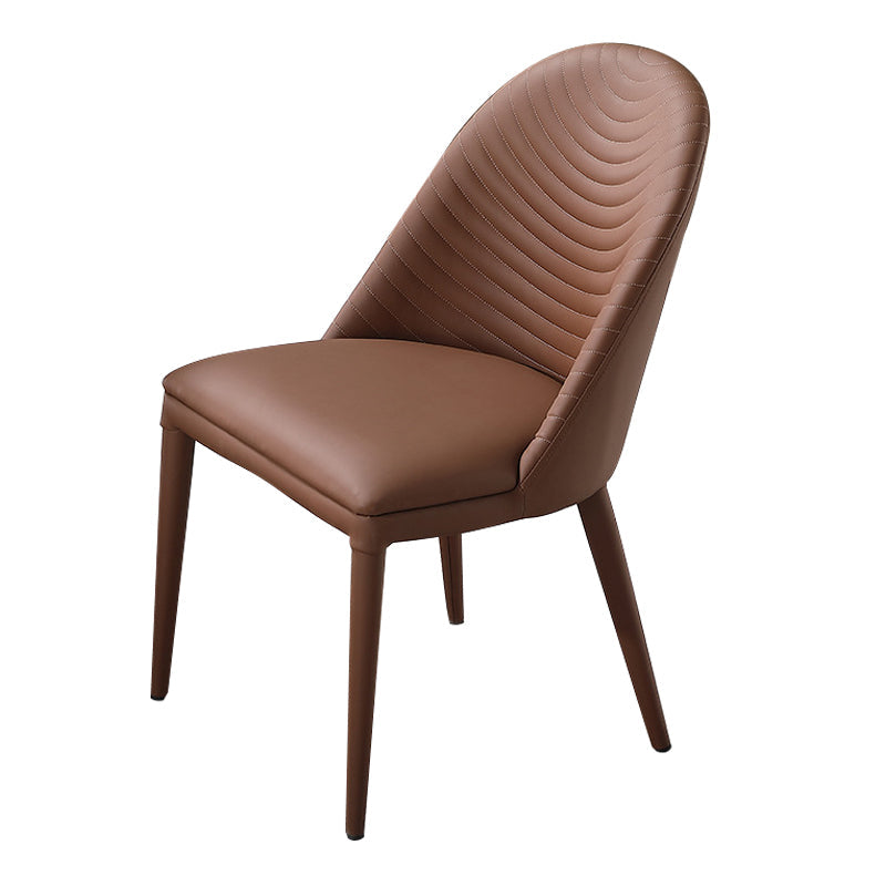 Silla de comedor con tapicería acento de comedor de cuero sintético