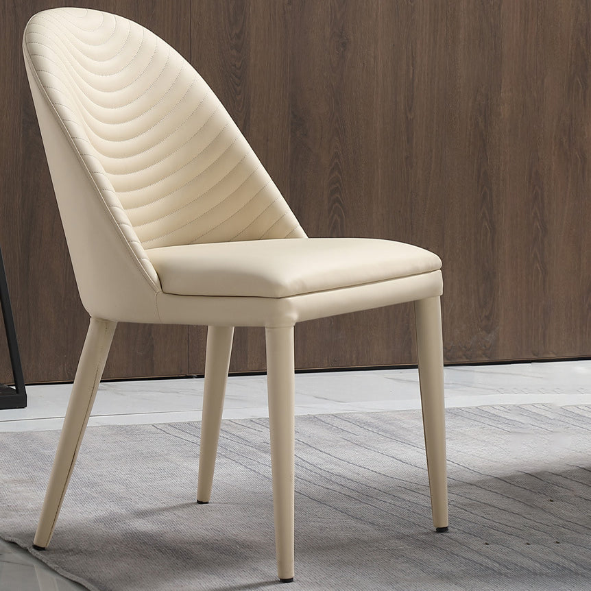 Silla de comedor con tapicería acento de comedor de cuero sintético