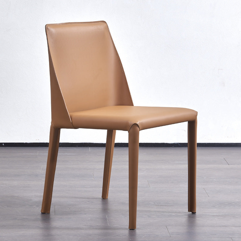 Sillas de comedor sin brazo de cuero sintética silla de comedor moderna para casa