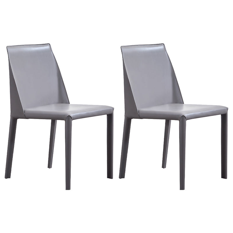 Sillas de comedor sin brazo de cuero sintética silla de comedor moderna para casa