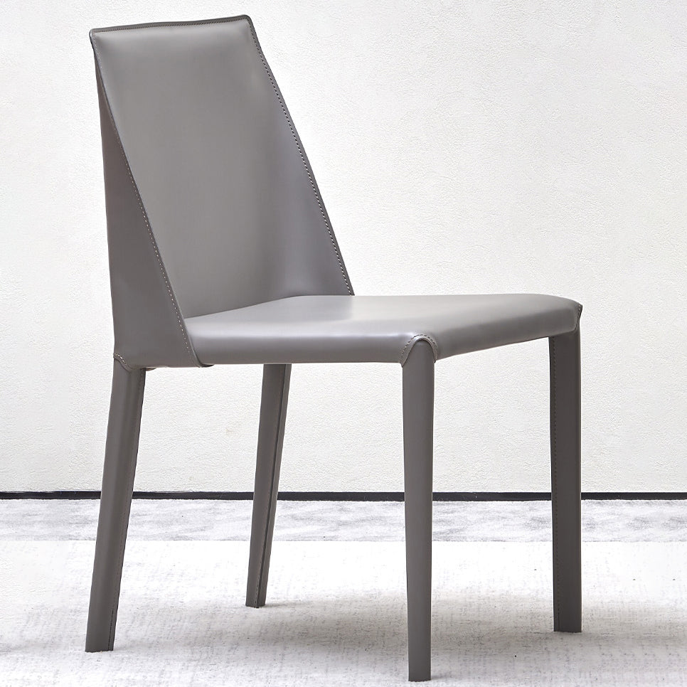 Sillas de comedor sin brazo de cuero sintética silla de comedor moderna para casa