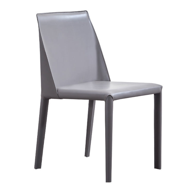 Sillas de comedor sin brazo de cuero sintética silla de comedor moderna para casa