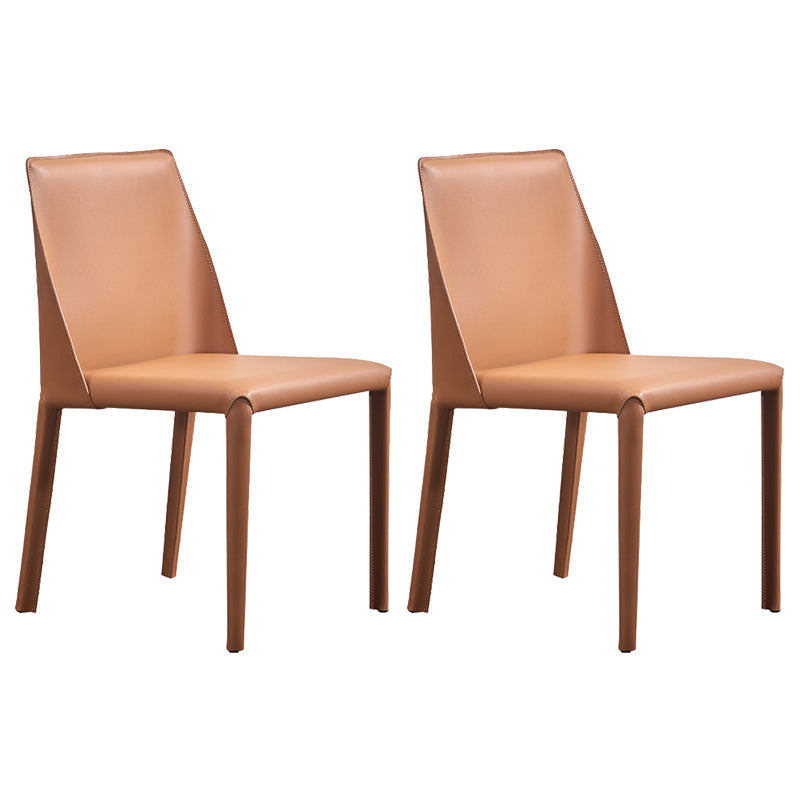 Sillas de comedor sin brazo de cuero sintética silla de comedor moderna para casa