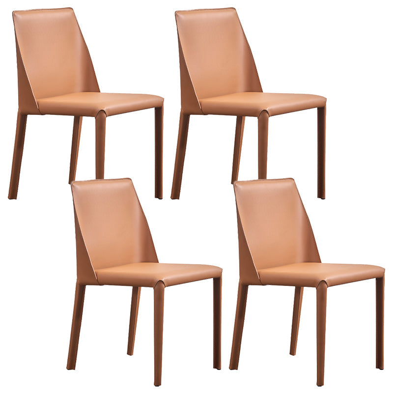 Sillas de comedor sin brazo de cuero sintética silla de comedor moderna para casa