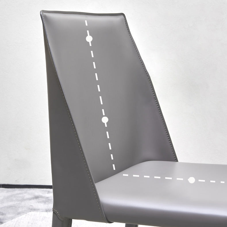 Sillas de comedor sin brazo de cuero sintética silla de comedor moderna para casa