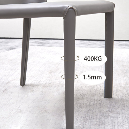 Faux Leather Armless Dining Chairs Modern Dining Room Chair for Home