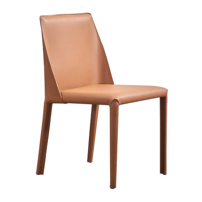 Sillas de comedor sin brazo de cuero sintética silla de comedor moderna para casa